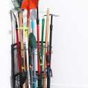 Garden Tool Organizer for Corner,Yard Tools Rack for Garage Storage Organization,Garage Tool Holder Free Standing No Mount.Heavy Duty and Solid Metal for Indoor and Outdoor Use.