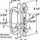 ACEPLANET Offset Position Keyed Sliding Patio Door Handleset with Mortise Lock, 45 Keyway, 3-15/16" H.C., Fits 1-3/8" to 2" Thick Doors, Non-Handed, White Diecast