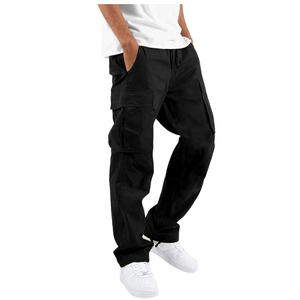THWEI Mens Cargo Pants Casual Joggers Athletic Pants Cotton Loose Straight Sweatpants, 3XL