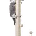 MECOOL 34 Tall Cat Scratching Post Premium Basics Kitten Scratcher Sisal Scratch Posts Trees with Hanging Ball for Indoor Cats, Beige