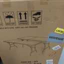 Set of 2 Folding Table 6 FT Lightweight Camping Table Black Portable Plastic Rectangular Outdoor Dining Table Steel Legs Fold-in-Half with Carrying Handle for Indoor,Picnic,Party,Wedding,Events