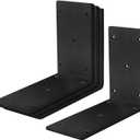 4 Pack 6" x 2-3/8" Black Heavy Duty Steel Corner Braces, 90 Degree Right Angle Metal L Bracet, Post and Beam Connector for Wood Timber, 8 Gauge