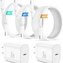 iPhone 16 15 Pro Max Charger Fast Charging USB C Charger Block, 30W USB-C Chargers with 3/6/10FT Type C Fast Charging Long Cable Cord for iPhone 16/16 Pro Max/iPhone15 Series/iPad GalaxyS24
