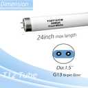 6pack 24 inch F20T12/CW 20W Fluorescent Light Bulb, 2FT 20 Watts 4100K Cool White, T12 Tube Dia 1.5 inch,G13 Base,1200 Lumen High Brightness