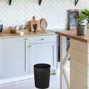 JiatuA 3 Pack Small Trash Can with Trash Bags Bathroom Garbage Bin Round Plastic Waste Basket for Kitchen, Bedroom, Office, College Dorm, Craft Room, Black