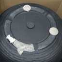 Kante 18.1" Dia Round Fluted Planter with Surface Indentations, Large Flower Pot with Drainage Hole for Indoor & Outdoor Plants, Black Finish with Warm Brown Interior