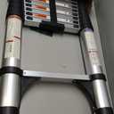 Telescoping Ladder, SocTone 12.5 FT Aluminum Lightweight Extension Ladder with 2 Triangle Stabilizers, Heavy Duty 330lbs Max Capacity, Multi-Purpose Collapsible Ladder for RV or Outdoor Work