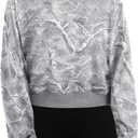 SOFIA'S CHOICE Women's Graphic Print Long Sleeve Oversized Hoodies Punk Preppy Sweatshirts Fall Outfit White Camo, X-Large