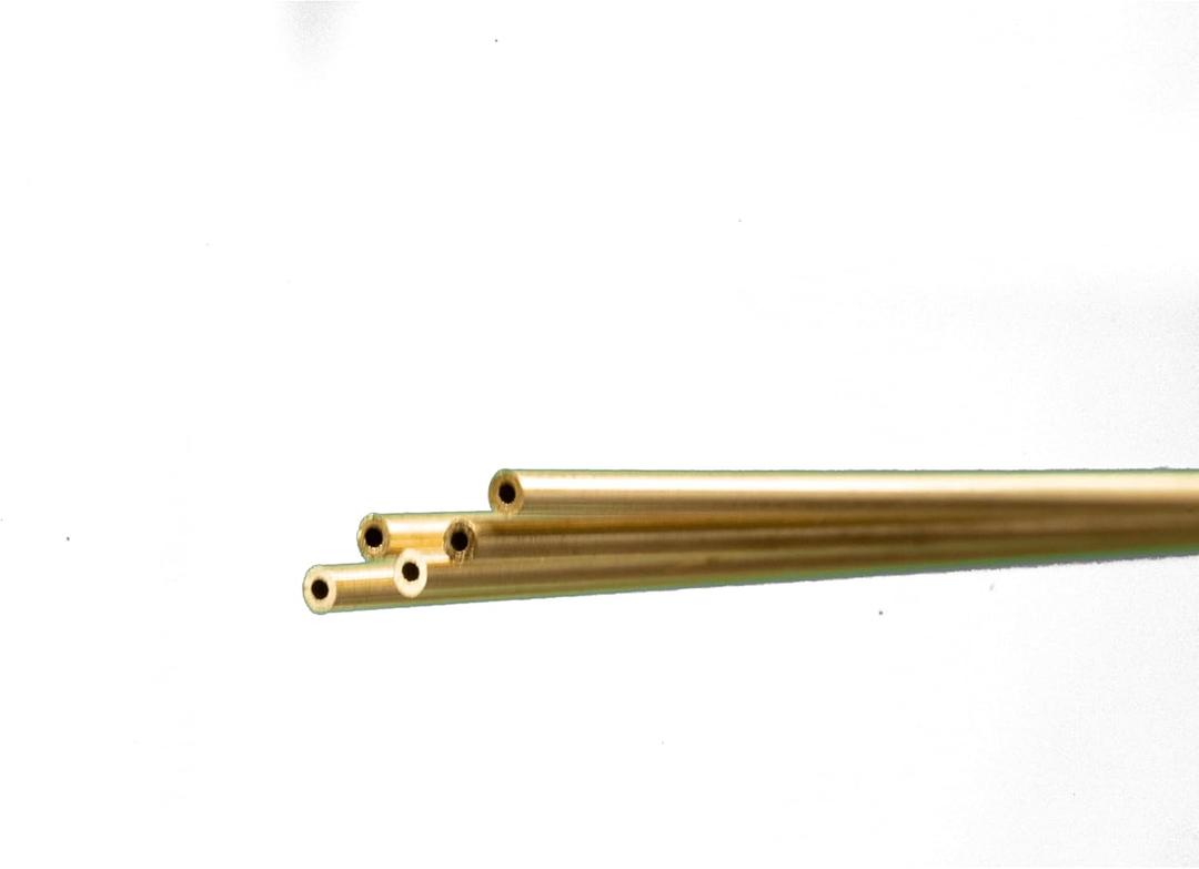 K & S 1143 Round Brass Tube, 1/16" OD x 0.014" Wall x 36" Long, 5 Pieces, Made in The USA