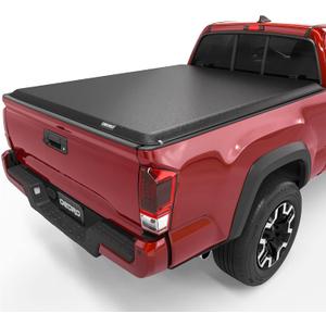 oEdRo Soft Roll Up Truck Bed Tonneau Cover Compatible with 2016-2023 Toyota Tacoma (Excl. Trail), 5ft Bed with Track Rail System