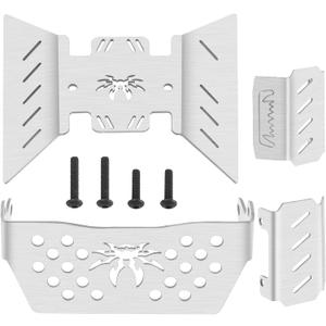 4Pieces ShareGoo Stainless Steel RC Skid Plate,RC Chassis Armor Protector Plate Protection Compatible with Axial SCX10-III AXI03007 1/10 RC Crawler Car