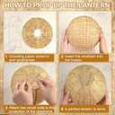 10 Pieces Burlap Paper Lanterns 8 Inch Chinese Round Paper Lanterns Hanging Burlap Print Paper Lanterns Farmhouse Classroom Lanterns Decor for Home Wedding Birthday Party Ceremonial Event (10 PCS)