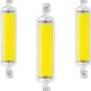 R7S 78mm LED Bulbs 3 Pack Dimmable 15W(Equivalent to 150W Halogen Replacement)Cool White 6000K R7S COB LED Bulbs J-Type 120V T3 R7s Base Double Ended Flood Light for Work Lamp Base Tube Work Lighting