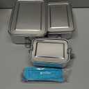 Umigy 3 Pcs Stainless Steel Food Containers 850/1400/2400 ml Metal Bento Lunch Box Stainless Steel Food Storage Containers, Lockable Clips to Leak Proof, Reusable Dishwasher Snack Boxes for Work