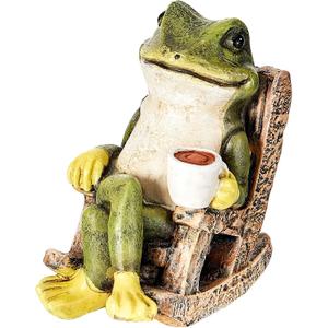 Jetec Miniature Frog Garden Statue Gifts Yard Decorations Fairy Garden Accessories Outdoor Frog Decor Art Housewarming Party Birthday Gift for Patio, Yard, Lawn Ornament for Women Mom Family Friend