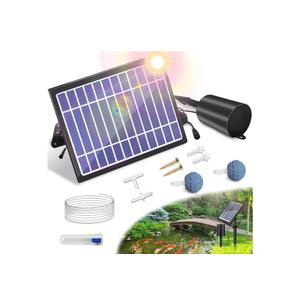 Solar Pond Aerator with Air Pump, 3 Modes(18H/36H/72H) Solar Aerator for Ponds Outdoor, 4W & 2200 mAh Solar Powered Air Pump with Bubble Regulator for Small Fish Pond, Stock Tank, Aquarium Hydroponics