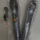 Karaoke Machine, Portable Bluetooth Speaker with 2 Wireless Microphones for Adults & Kids with Lights, Karaoke Microphone with PA System Supports USB/TF/FM/AUX for Home Party Home System Packages (Black)