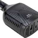 Amazon Basics 75W Car Power Inverter 12V to 110V for Vehicles, Black, 5.07 x 2.65 x 1.6 inches
