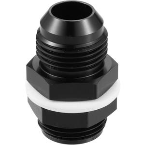 X AUTOHAUX Car Straight Bulkhead Fuel Fitting 12AN Male to Male Straight Bulkhead Flare Fitting Union Adapter with Oil Resistant Washer Black