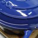 Nuovva Enamelled Cast Iron Dutch Oven Pot with Lid 6.4 Quart Non Stick Casserole Pot Heavy Duty & Oven Safe up to 500 F for Bread Baking, Braising, Stews, Roasting 28cm Dark Blue