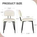 VECELO Open-Back Dining Chairs Set of 2, Classic Beige | Upholstered Dining Chairs, Thick Padded Seat, Sturdy Metal Legs, Easy to Clean Faux Leather, Space Saving for Small Spaces, 2 Pack