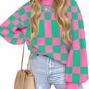 ZESICA Women's Casual Turtleneck Long Lantern Sleeve Fall 2026 Oversized Ribbed Knit Pullover Sweater Jumper Top (M)