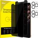 JETech Privacy Screen Protector for iPhone 11 Pro Max 6.5-Inch with Camera Lens Protector, Anti Spy Tempered Glass Film, 2-Pack Each