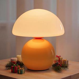 NIORSUN Mushroom Lamp Table Lamp for Bedroom, Portables Cordless Table Lamp,Wireless lamp,Small Bedside Table Touch Lamps for Living Room,Mini Mushroom 5200mAh Battery Operated Lamp Modern Orange