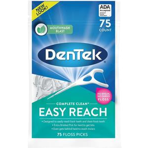 DenTek, Complete Clean Floss Picks 75 Floss Picks Pack of 3, 225 Count