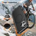 for iPhone 17 Case with Belt Clip Holster, Compatible with MagSafe, Shockproof, 3-Layer Drop Protection, Heavy Duty Magnetic Protective Phone Case Cover, 6.3", Dark Black