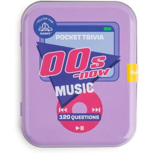 Music Trivial Pursuit Game - 00's Fun & Challenging Card Game Set 60 Cards with 120 Questions - Easy to Play Pocket Trivia Games for Adults Teenagers
