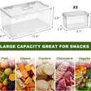 Large Snackle Box Container, Picnic Basket with Lid and Handle, 8 Big Compartment Clear Organizer Divided Serving Tray for Biscuit, Fruits, Charcuterie - Perfect for Travel, Picnic, Beach & Party