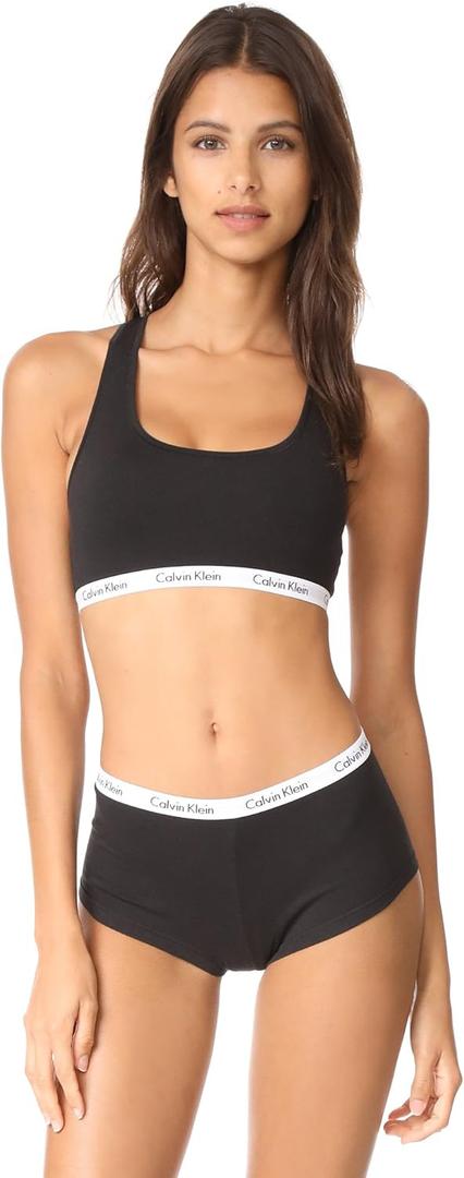 Calvin Klein Womens Carousel Logo Bralette (Black, M)