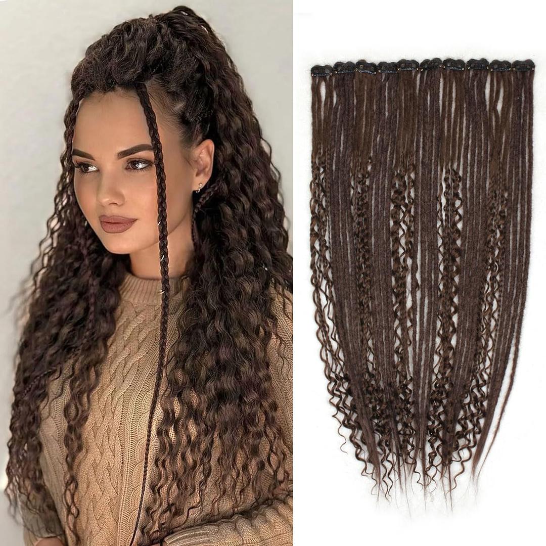 24inch 10PCS Clip in Dreadlock Extensions Full Sets,40 Strands chacobrown Synthetic Clip-in Dreads Extensions for Women,100% Handmade Soft Thin 0.6cm Width Dreadlocks. 24inch 10PCS Clip in Dreadlock Extensions Full Sets,40 Strands chacobrown Synthetic Clip-in Dreads Extensions for Women,100% Handmade Soft Thin 0.6cm Width Dreadlocks.