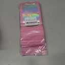 ANZNKU 100 Pieces Smell Proof Mylar Bags, Holographic Resealable Zip Goodie Bags with Clear Window for Packaging & Food Storage, Gift Bag for Easter Candy Jewelry Lash Lipgloss(Pink, 4.3 x 7.5 Inch)