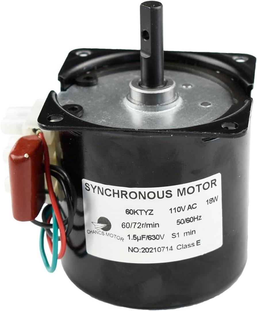 CHANCS Permanent Magnet Synchronous Gearbox Motor 60KTYZ 110V 60-72RPM CW/CCW Synchronous Reduction Motor (100V-127V)