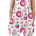 GLIGLITTR Toddler Baby Girl Jumpsuit One Piece Dinosaur Sleeveless Strap Romper Harem Pant with Pockets Summer Outfit Clothes, 90