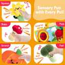 hahaland Baby Toys 6-12 Months - Fruits Vegetables Garden Plant Plush - 6 Month Old Toys Montessori Sensory Toy Carrot Flower with Rattles Mirror Squeaker Textures Crinkle Tissues, Baby Gifts 9 Month