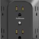 USB Wall Charger Electrical Outlet Extender, Surge Protector, 6 Outlet Splitter with 4 USB Outlet (2USB A, 2USB C) 4-Sided 1050J Power Strip Multi Plug Adapter for Home Office Travel