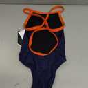 TYR Girls Hexa Diamondfit Swimsuit, Navy/Orange, 22