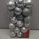 2.36" Christmas Ball Ornaments 36 Pcs Christmas Tree Decorations Set Shatterproof Silver Small Christmas Ornaments Balls with Hanging Loop for Holiday Party Wreath Xmas Tree Decor