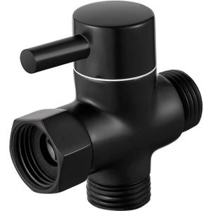 Solid Brass 3-way G1/2 Shower Diverter (Matte Black)