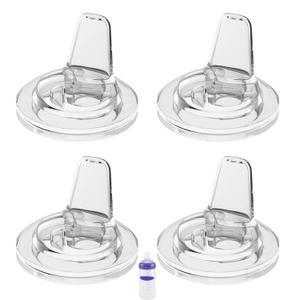 Spout Sippy Nipples for Lansinoh Baby Bottles, Transition Cup Food Grade Silicone Soft Nipple 6m+, Pack of 4