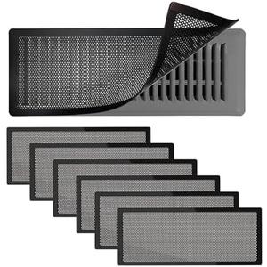 6 PCS Magnetic Vent Covers-4x10 Magnetic Air Vent Covers with Mesh Screen for Floor/Wall/Ceiling Registers-Easy to Install, Secure Fit, Durable Design-Black