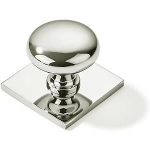 khtumeware 10 Pack 1-1/2 Inch Diameter Polished Nickel Cabinet knobs with Backplate, Vintage Backplate for Cabinet knobs and Drawer knobs, Bi-Fold Door Knobs