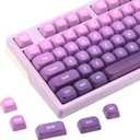 134Keys PBT Keycaps MOA Profile Key Cap for Cherry Gateron MX Switches Mechanical Keyboards Key caps (Gradient Purple)