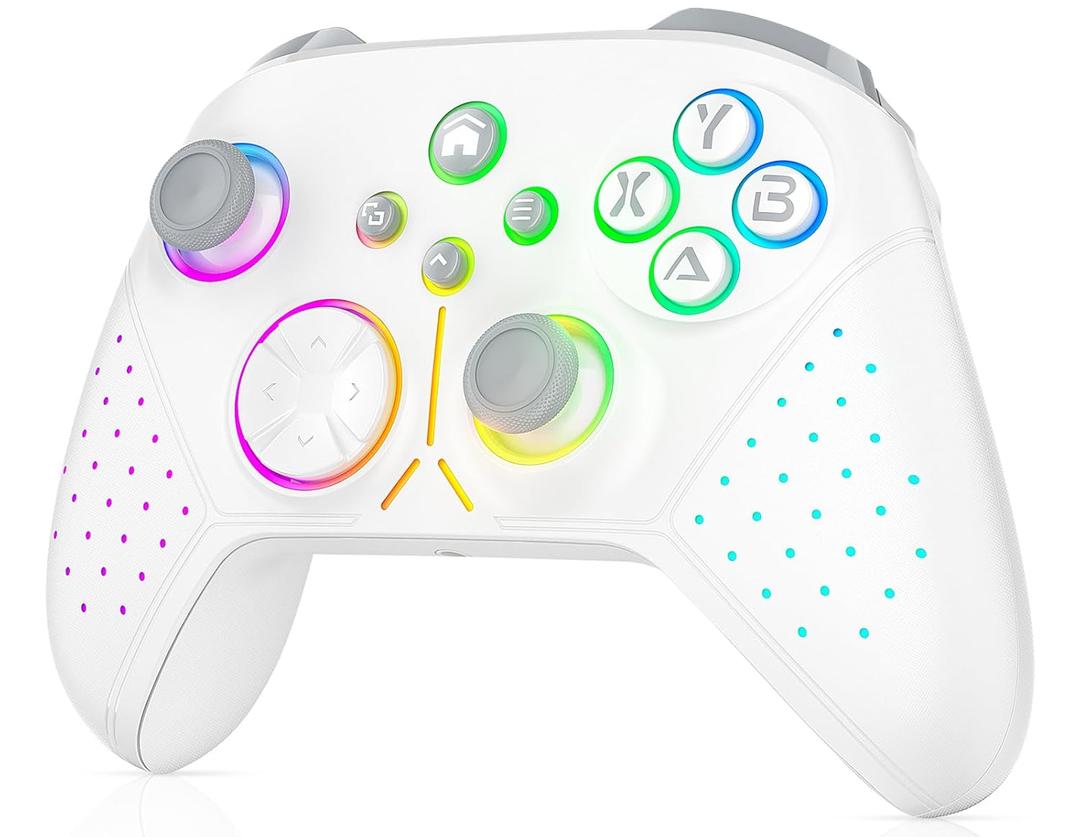 Dinosoo RGB Wireless Controller for Xbox Series X/S/Xbox One Android PC, Bluetooth Hall Effect Joysticks Dual Vibration