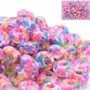 AIPRIDY Girls' Lucky Beads Lover Amber Beads, Big Hole Spacer Beads European Craft Beads for DIY Charms Bracelet Jewelry Making (Cylinder Pink) 50 Pcs