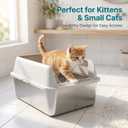 Stainless Steel Litter Box with Lid, Sifting Litter Box for Pine Pellets, 17.313.410.5 Enclosed Metal Litter Boxes for Small Cats & Kittens, High Sided Anti-Leakage, Easy Cleaning, Less Tracking
