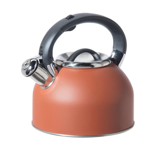 OGGI Tea Kettle for Stove Top - 64oz / 1.9lt, Stainless Steel with Loud Whistle, Ideal Hot Water Kettle and Water Boiler - Brick Red
